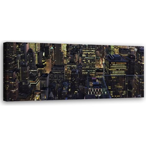 Tableau sur toile La ville la nuit 90x30 (1/5)