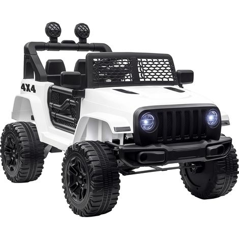 HOMCOM 12V Kids Electric Ride On Car Truck Off-road Toy with Parental Remote White