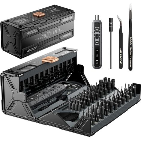 Mini tournevis électrique avec 3 couples, chargement USB C sans fil 180 en 1 avec 160 embouts magnétiques, tournevis de précision pour ordinateur portable, téléphone, ordinateur, montre (1/5)