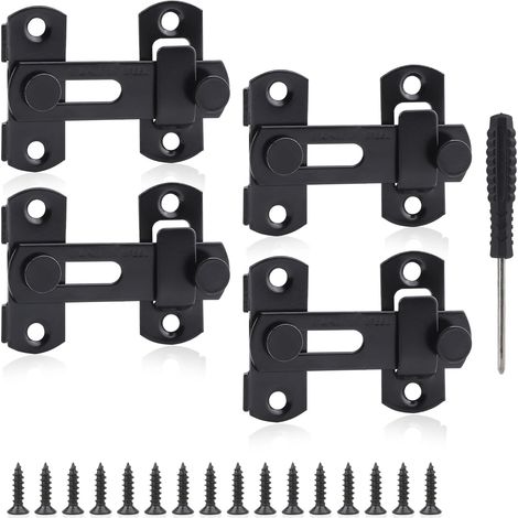 4 Pièces Loquet de porte en acier inoxydable Verrou de porte 3 Pouce Loquets et Verrous,Verrou Porte Coulissante Interieure Verrou Loquet Porte(Argent) (1/5)