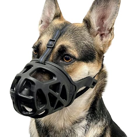 Muselière BARKLESS pour chien, muselière panier pour mordre, mâcher et fouiller, couvre-bouche en cage sans cruauté, parfaite pour le toilettage et le dressage des grands chiens agressifs et réactifs  (1/5)