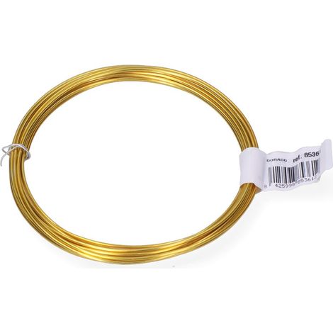 Pack 1 unité. Rouleau de Fil d'Aluminium 1,5mm 5m Or