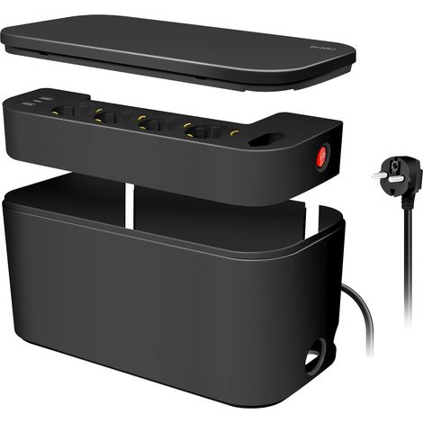 Logilink LPS282U scatola per cavi nera 5 prese 3 USB (1/5)