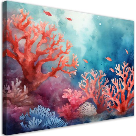Tableau sur toile Tableau sur toile sur toile mer corail récif 90x60 (1/5)