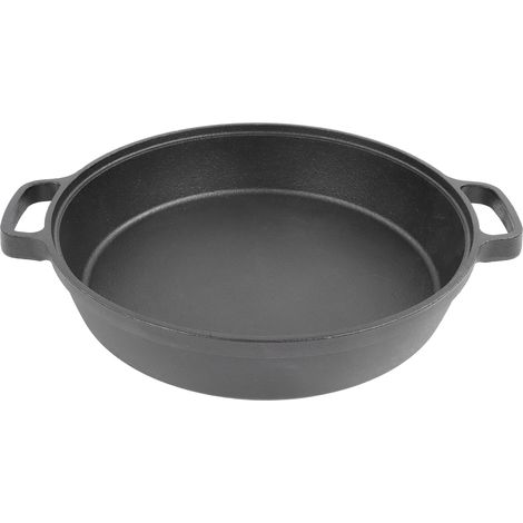 Casserole en Fonte 25cm à Poignées Doubles, Fond Plat pour Soupes et Ragoûts (1/5)