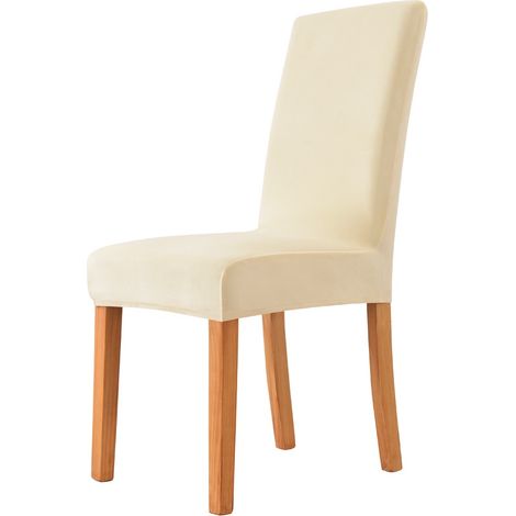 Housse de Chaise 4 pièces in Velours Extensible Beige (1/4)