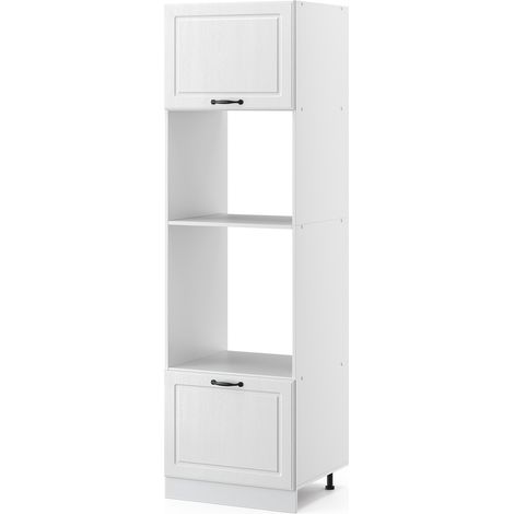 Mobile cucina microonde R-Line, Bianco casa di campagna, 60 cm, Vicco