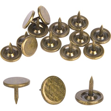 100 clous décoratifs pour canapé à dossier plat, ferrures de meubles en fer bronze antique, 9 x 8 mm (1/5)