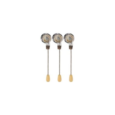Interrupteur à tirette pour ventilateur de plafond (lot de 3), antirouille, 250 V/125 V, bronze. (1/5)