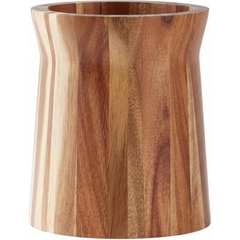 Porte-ustensiles de cuisine rotatif à 360° en bois d'acacia, support à couverts 15 x 18,5 cm, organiseur pour plan de travail (1/5)