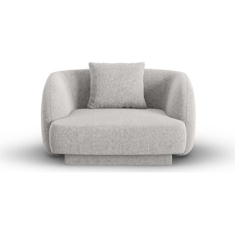 Fauteuil en chenille gris clair (1/5)