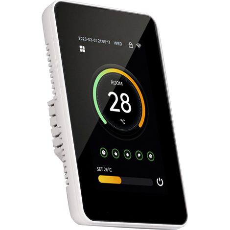 Thermostat intelligent WiFi numérique compatible avec l'application Tuya pour chauffage au sol à eau chaude sanitaire, écran vertical, 100-250 V CA, 16 A (1/5)