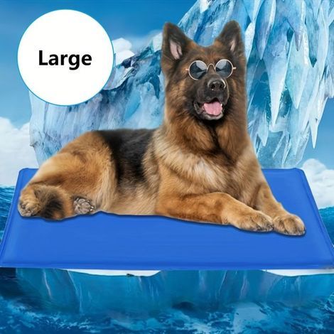 Self-Cooling Pet Mat for Summer - Blue Design, Portable Polyester, 109.22 cm Multicolor Basket