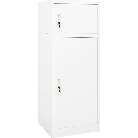 Sattelschrank Weiß 53x53x140 cm Stahl