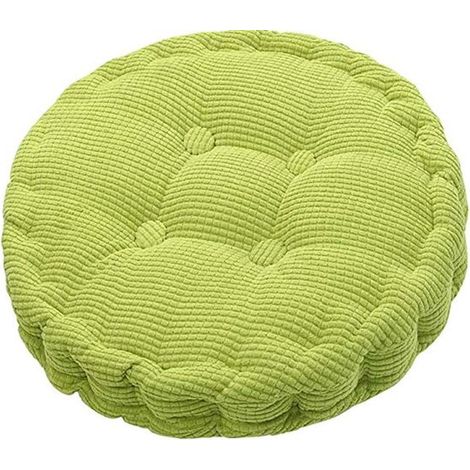 Cojín de exterior - Cojín para silla - 45x45 cm - Alfombra de suelo gruesa - Cojín de exterior para bancos y sillas de jardín - Redondo - Verde (1/5)