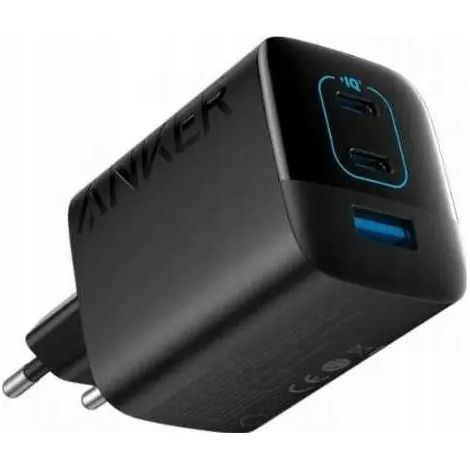 Cargador de pared universal Anker 336 de 67 W USB-A / 2x USB-C, color negro, 1 unidad. (1/4)