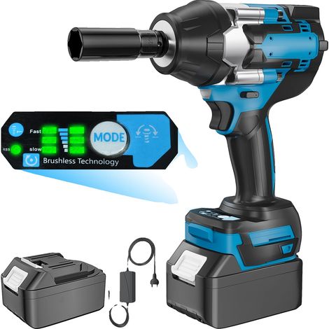 Llave de impacto, par de 1800 N·m, batería de respaldo, llave de impacto eléctrica (1/2)