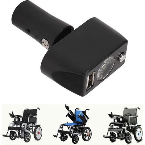 Lampe pour fauteuil roulant électrique, connecteur XLR 3 broches, chargement USB, angle réglable, contrôleur d'éclairage LED.
