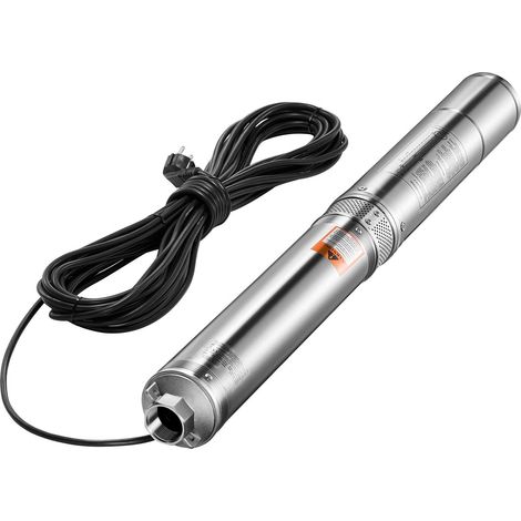Pompe immergée pour puits profond, 1100W, 230V, 100 L/min, hauteur 75 m, câble 20 m, acier inoxydable, IP68, usage industriel et domestique. (1/5)