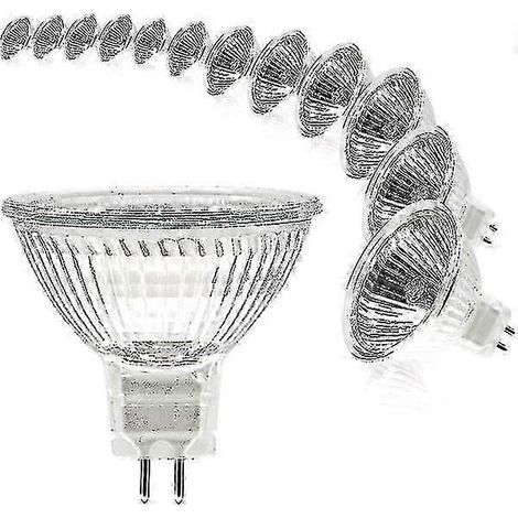 Ampoule MR16, 12 V, 20 W, culot GU5.3, dimmable, halogène, 2 broches, blanc chaud 2700 K, lot de 12 (MR16-20W-12P XH) (1/4)