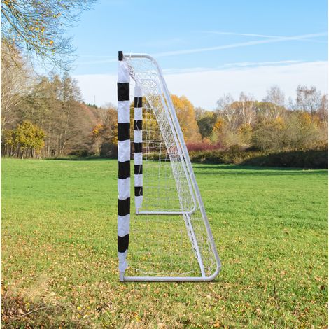 Porta da calcio per bambini 305 x 201 cm con rete, pieghevole e portatile, nero e bianco DESVIAE (1/5)