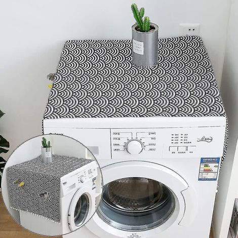 Housse pour lave-linge et réfrigérateur (55 x 130 cm) avec sacs de rangement intégrés, pour lave-linge et réfrigérateur à une porte. (1/5)