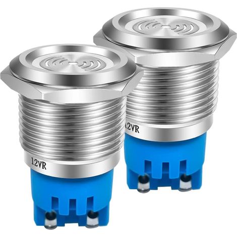 2pcs DC 12V 22mm Étanche IP65 En Acier Inoxydable Rouge Flash LED Alarme 90dB Voyant Avec Lampe Buzzer, Pour Panneau De Commande Électrique, Projet De Bricolage (1/5)