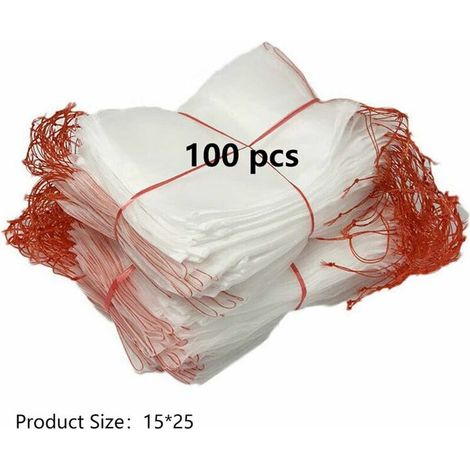 100 pièces Jardin Plante Fruits Protection Sac Cordon Filet Sac Insectes Moustique Insecte ravageur Oiseaux Jardin protéger Sacs 10 cm X 15 cm (1/4)
