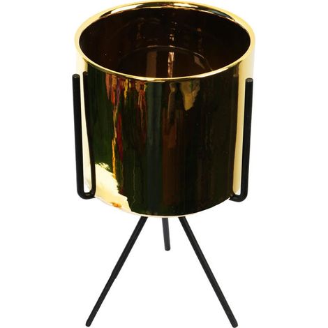 Copertura in ceramica dorata su treppiede in metallo 27 cm (1/5)