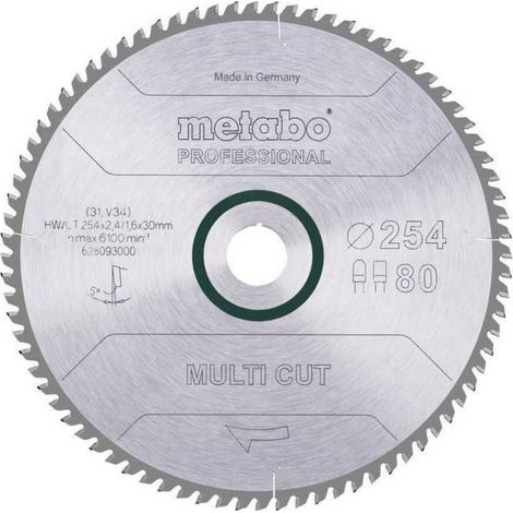 Lama per sega circolare Metabo Pro Multi Cut HW/CT 254 x 30 mm 80 denti 5°