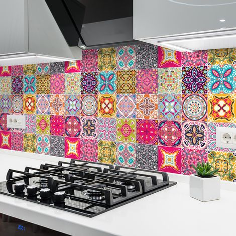 Sticker Mural Carrelage adhésif Cuisine Salle de Bain - 24 STICKERS CARRELAGES AZULEJOS AMADEA - 24stickers10x10cm (1/5)