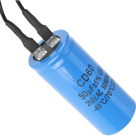 Condensateur de Démarrage CD60 250V CA 50µF 50/60Hz avec Fils pour Moteur et Compresseur d'Air (1/5)