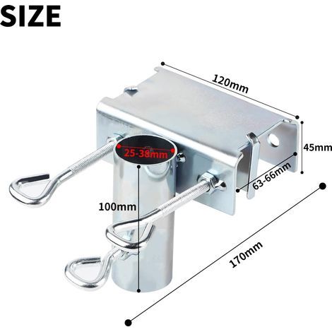 Support de parasol réglable pour jardin, pince de fixation pour chaise, bureau, terrasse, balcon, Ø 25-38 mm (1/2)