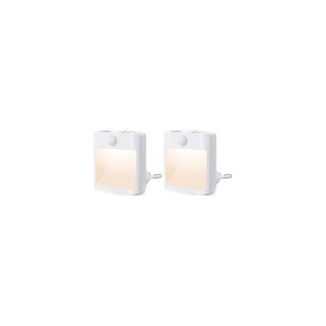 Set di 2 luci notturne a spina, luci notturne con sensore di movimento (ON/AUTO/OFF), luci notturne a LED dimmerabili 3500K bianco caldo, luci notturne per bambini per camera da letto, corridoio, scal