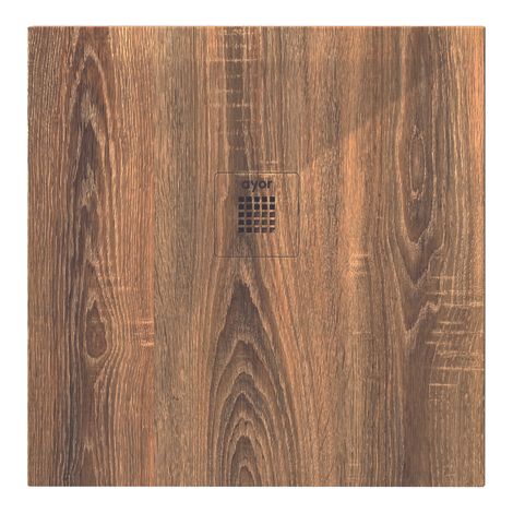 ONDEE - Plato de ducha NOLA 3 - Puede cortarse - 80x80x3cm - Resina - Nogal (1/5)