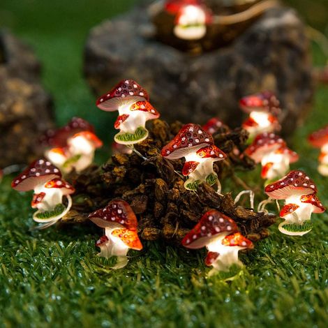 Guirlande lumineuse LED champignon de 3 m avec 30 LED, décorations pour mariage, fête et extérieur
