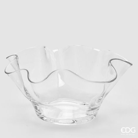 EDG Enzo De Gasperi Vaso Nida Drappo H 14 Cm D 29 Cm Natural Trasparente