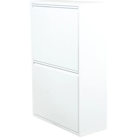 mobileco 4 secchi 18 litri lamiera bianca, 60x93x25 cm