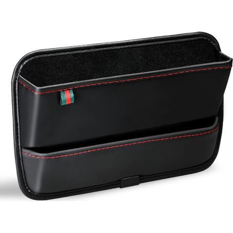 (Style A) Anchtek Boîte de rangement portable en cuir PU pour combler l'espace entre le siège avant et le siège de voiture, accessoire universel pour console centrale et siège latéral. (1/5)