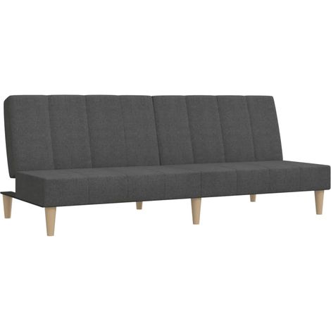 Canapé  Sofa-lit à 2 places gris foncé tissu (1/5)