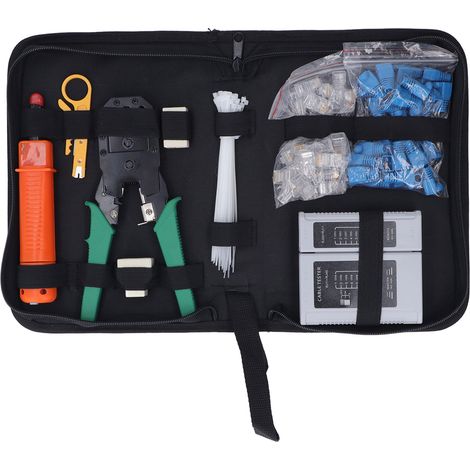 Kit de réparation réseau pince à connecteur RJ, coupleur RJ45, dénude-câble pour Cat5, Cat5e, Cat6. (1/5)