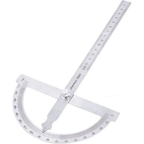 Goniometer – 180-Grad-Halbkreis – Einarmiger Winkelmesser aus Edelstahl für die Holzbearbeitung (1/3)