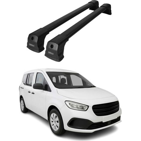 OMAC Barres de toit compatibles avec Mercedes Citan W420 2021-2026 – 2 barres – Antivol inclus – Aluminium Noir (1/4)