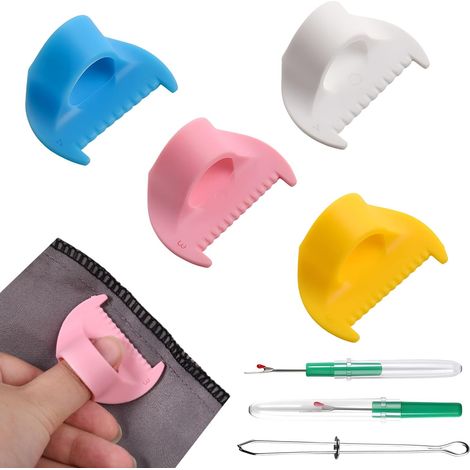 4 Pcs 3mm/4mm Edge Stitch Lock Jauge de couture, Aiguille à coudre Jauge Outil de mesure Mini Coutures Règle de doigt Kit de couture DIY Kit de couture avec pinces élastiques et sélecteur (1/5)