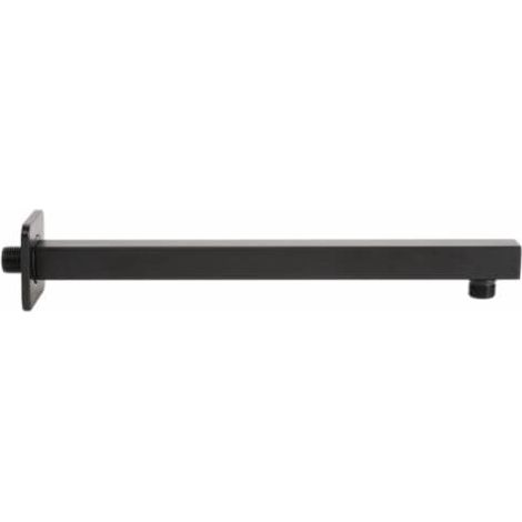 Braccio doccia vasca quadrato 35 cm acciaio nero opaco mod. Flat (1/3)