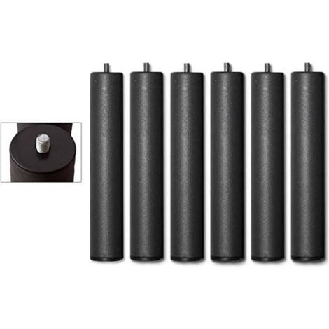 Home Heavenly® - Pack Patas de somier cilíndricas. 26x6 cm. Estructura metálica, colocación enroscada. Pack: 6 unidades