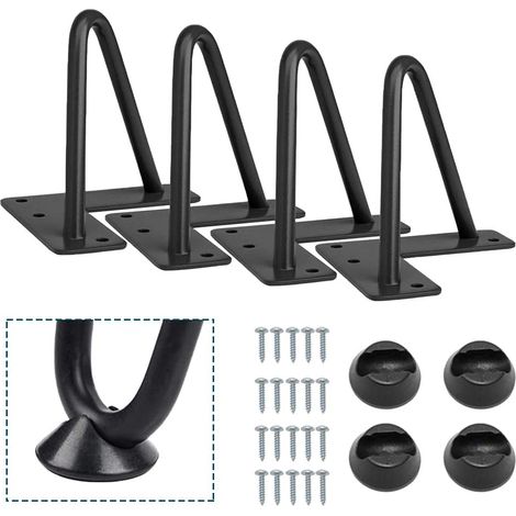 4Pcs Pied de Table Basse DIY en Métal Hairpin Legs de Meuble Forme de U Table Pied de Chaise Hauteur 15CM (1/5)