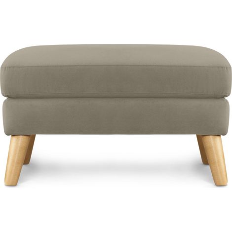 KONSIMO Sitzhocker Gestell aus Massivholz "TAGIO", Beige, Stoff, Scandinavian, 80x46x65cm (1/5)