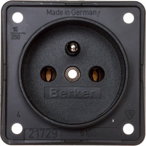 Integro Flow Einzelsteckdose mit/ohne 16A 250V anthrazit 961852505