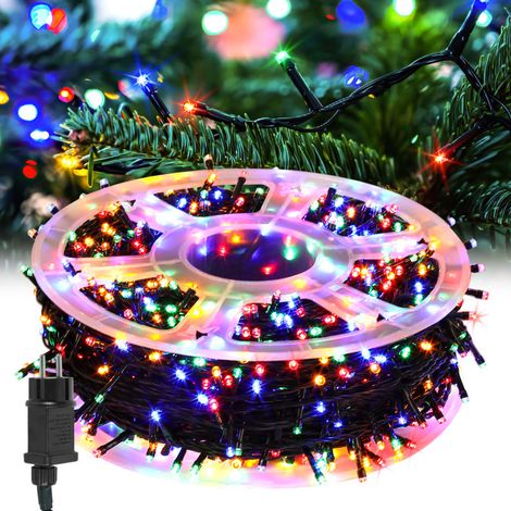 Jiubiaz Catena luminosa LED 200m 2000LED con 8 modalità catena esterna per interno Natale matrimonio festa giardino decorazione multicolore (1/5)